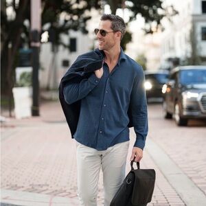 Stone Rose Dark Navy Button-Down Shirt